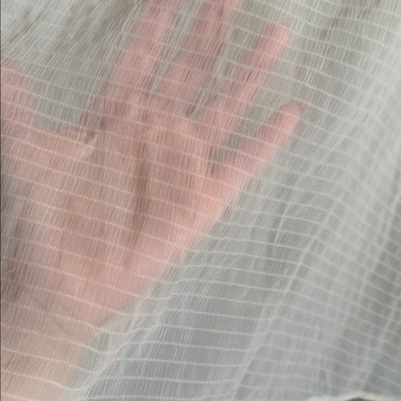 Beulah Sheer/See Through Batwing Short Sleeve Peasant Top L - Picture 3 of 8